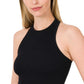 "Racer" ribbed cropped tank